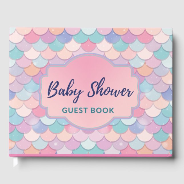 Libro De Visitas Baby Shower de Mermaid (Anverso)