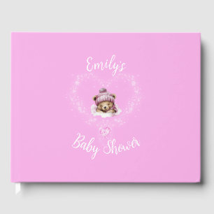 Libro De Visitas Baby Shower De Oso De Teddy De Nieve Emocionada