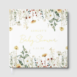 Libro De Visitas Baby Shower del estadio Summer Wildflower
