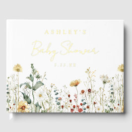 Libro De Visitas Baby Shower del estadio Summer Wildflower