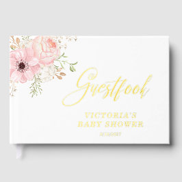 Libro De Visitas Baby Shower Floral rosa