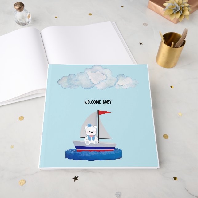 Libro De Visitas Baby Shower Foil Guest Book  (Anverso Abierto)