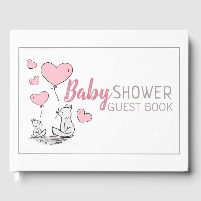 Libro De Visitas Baby Shower Guest Book de Fox Hearts (Anverso)