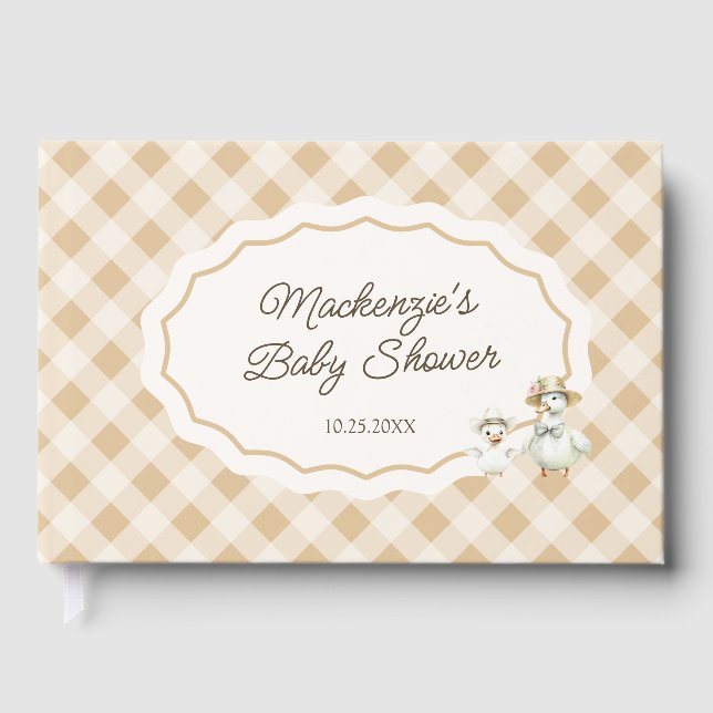Libro De Visitas Baby Shower Guest Book de Goose & Gingham (Anverso)