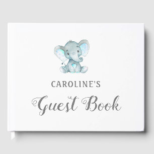 Libro De Visitas Baby Shower Guest Book, Elefante Azul