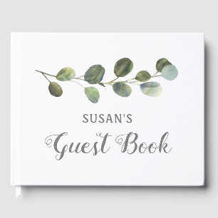 Libro De Visitas Baby Shower Guest Book, Greenery Eucalyptus