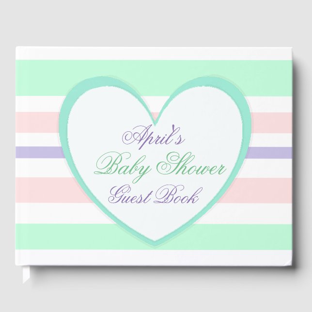 Libro De Visitas Baby Shower Guest Book personalizado (Anverso)