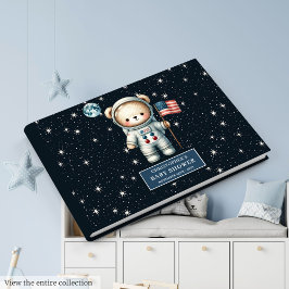 Libro De Visitas Baby Shower Guest Book Teddy Bear Astronauta Boys