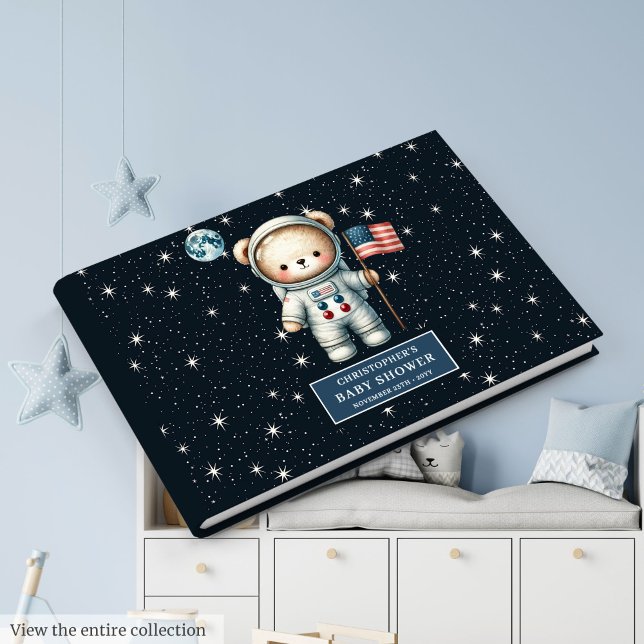 Libro De Visitas Baby Shower Guest Book Teddy Bear Astronauta Boys (Baby Shower Guest Book Teddy Bear Astronaut Boys)