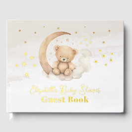 Libro De Visitas Baby Shower Neutral Brown Teddy Bear