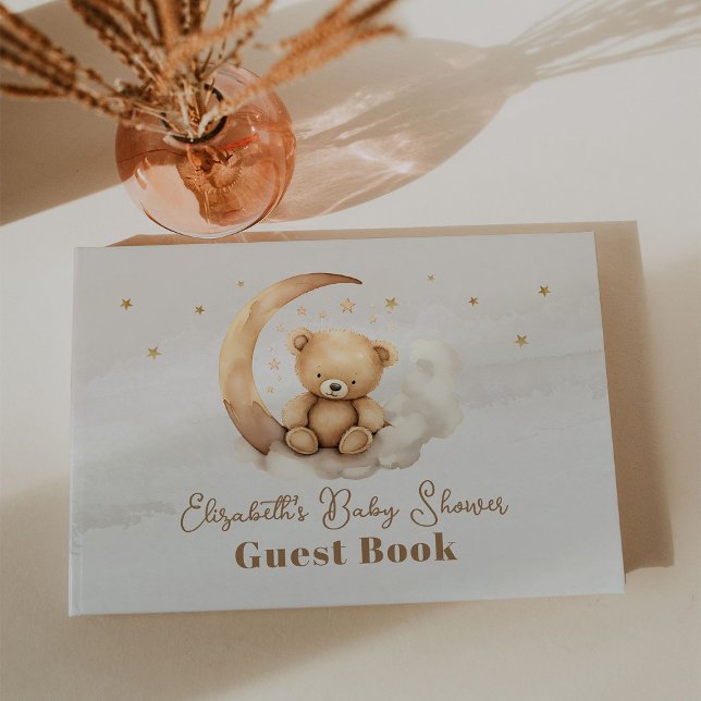 Libro De Visitas Baby Shower Neutral Brown Teddy Bear (Subido por el creador)