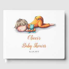 Libro De Visitas Baby Shower neutral con sueño de bebé