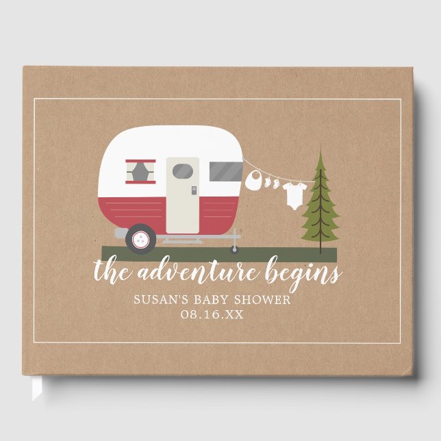 Libro De Visitas Baby Shower Neutral de remolque de caravanas de ad (Anverso)