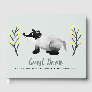Libro De Visitas Baby Shower para la insignia de los bosques neutra