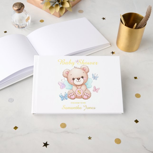 Libro De Visitas Baby Shower personalizado (Anverso Abierto)