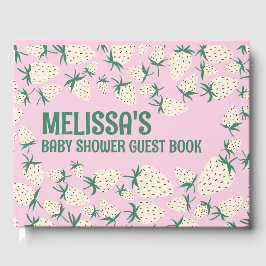 Libro De Visitas Baby Shower PERSONALIZADO Pineberry Cute de fresa 