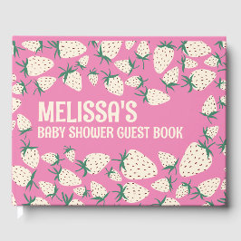 Libro De Visitas Baby Shower PERSONALIZADO Pineberry Cute de fresa 