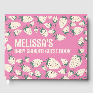 Libro De Visitas Baby Shower PERSONALIZADO Pineberry Cute de fresa