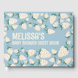 Libro De Visitas Baby Shower PERSONALIZADO Pineberry Cute de fresa 
