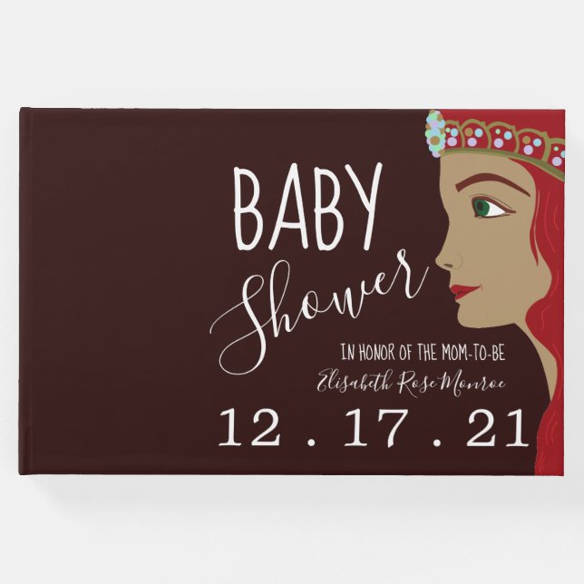 Libro De Visitas Baby Shower Rojo Princesa (Anverso)