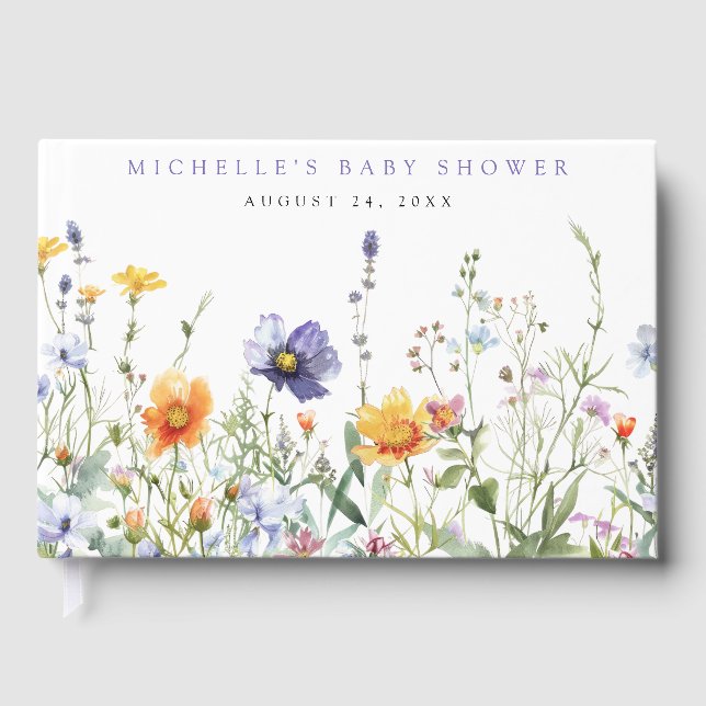 Libro De Visitas Baby Shower Wildflower (Anverso)