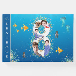 Libro De Visitas Bajo el Collage de fotos Marítimo Gran Octavo Cump