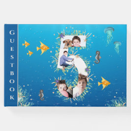 Libro De Visitas Bajo el Collage de fotos Marítimo Gran Quinto Cump