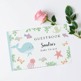 Libro De Visitas Bajo el mar Baby Shower Cute Personalizado Pastel