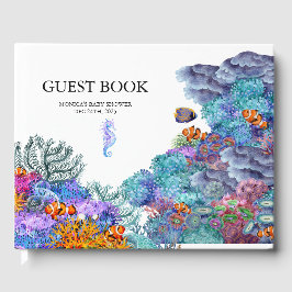 Libro De Visitas Bajo el mar, la acuarela náutica de Baby Shower