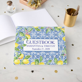 Libro De Visitas Baldosas portuguesas Lemon Destination Elegant Wed