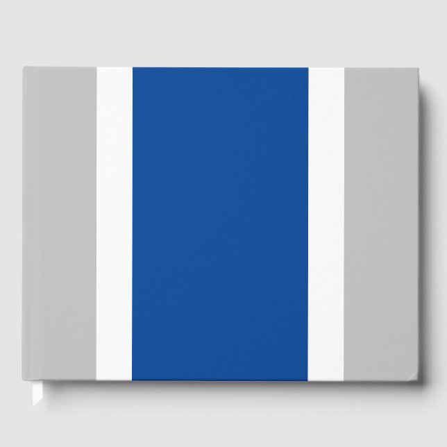 Libro De Visitas Bandas De Carreras Blanca Azul Ampliamente Negrita (Anverso)