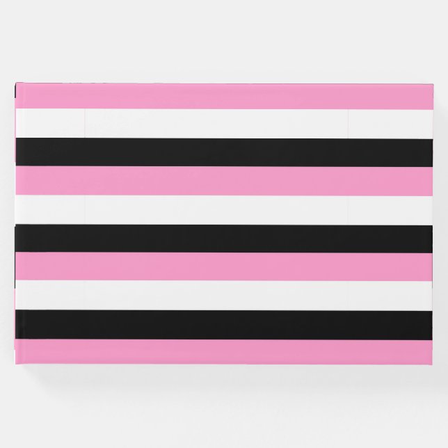 Libro De Visitas Bandas negras, blancas y rosas (Anverso)