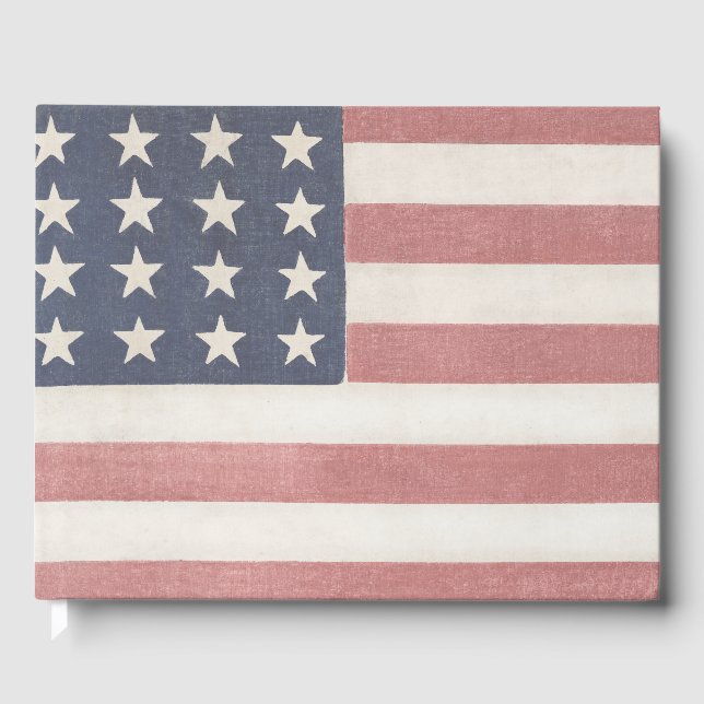 Libro De Visitas Bandera Americana Rústica (Anverso)