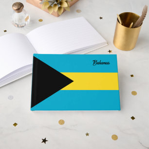 Libro De Visitas Bandera de Bahamas de texto personalizado
