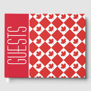 Libro De Visitas BANDERA DE CANADÁ Hoja de arce Personalizado