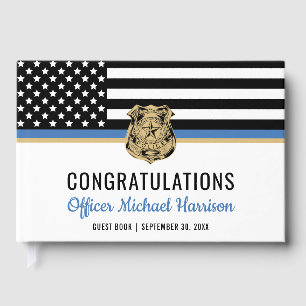 Libro De Visitas Bandera de la Línea Azul de la Policía Felicitacio