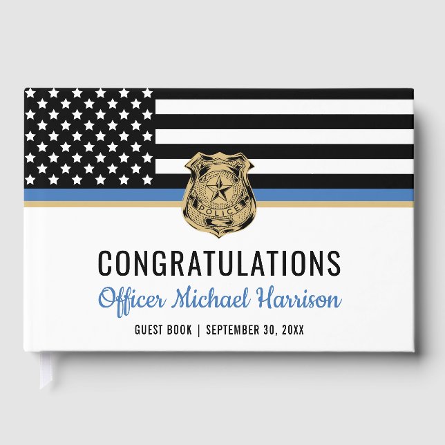 Libro De Visitas Bandera de la Línea Azul de la Policía Felicitacio (Anverso)