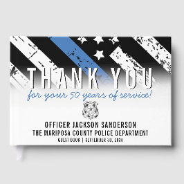 Libro De Visitas Bandera de la Línea Azul del aniversario de la jub