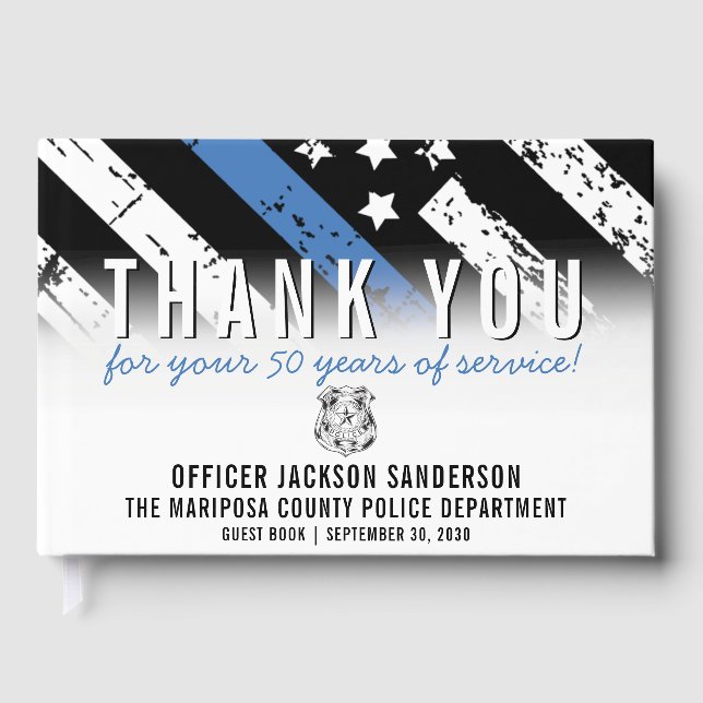 Libro De Visitas Bandera de la Línea Azul del aniversario de la jub (Anverso)