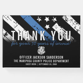 Libro De Visitas Bandera de la Línea Azul del aniversario de la jub