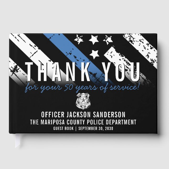 Libro De Visitas Bandera de la Línea Azul del aniversario de la jub (Anverso)