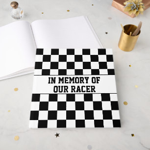 Libro De Visitas Bandera de los ganadores de Carreras en blanco y n