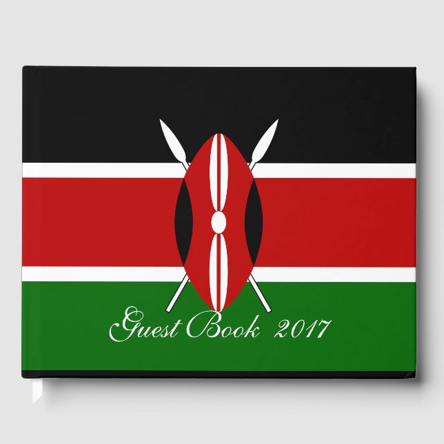 Libro De Visitas Bandera de los masái de Kenia Bendera ya Kenya (Anverso)