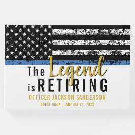 Libro De Visitas Bandera delgada de la línea azul de retiro policia