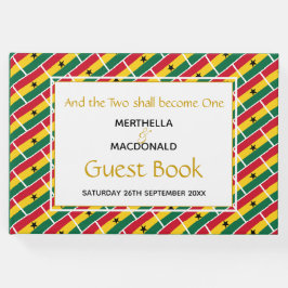 Libro De Visitas BANDERA GHANA Escritura cristiana Boda ghanés