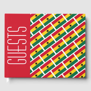 Libro De Visitas BANDERA GHANA Patriótica Personalizada Ghanesa-ROJ