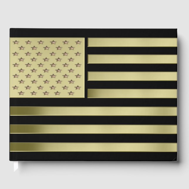 Libro De Visitas Bandera Oro Americana (Anverso)