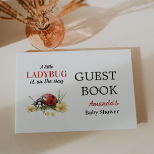 Libro De Visitas Bañito de la Bebé Mariquita Roja Linda Flor de Jar