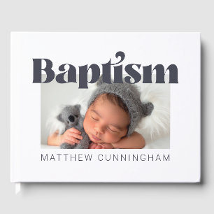 Libro De Visitas Baptism Modern Bold Simple Foto Gracias