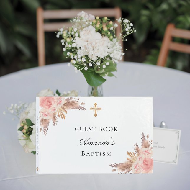 Libro De Visitas Baptism pampas rosa cruz chica oro (Subido por el creador)